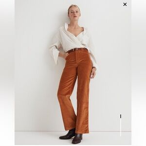 Madewell Emmet Wide Leg Corduroy Pants in Fresh Cider
